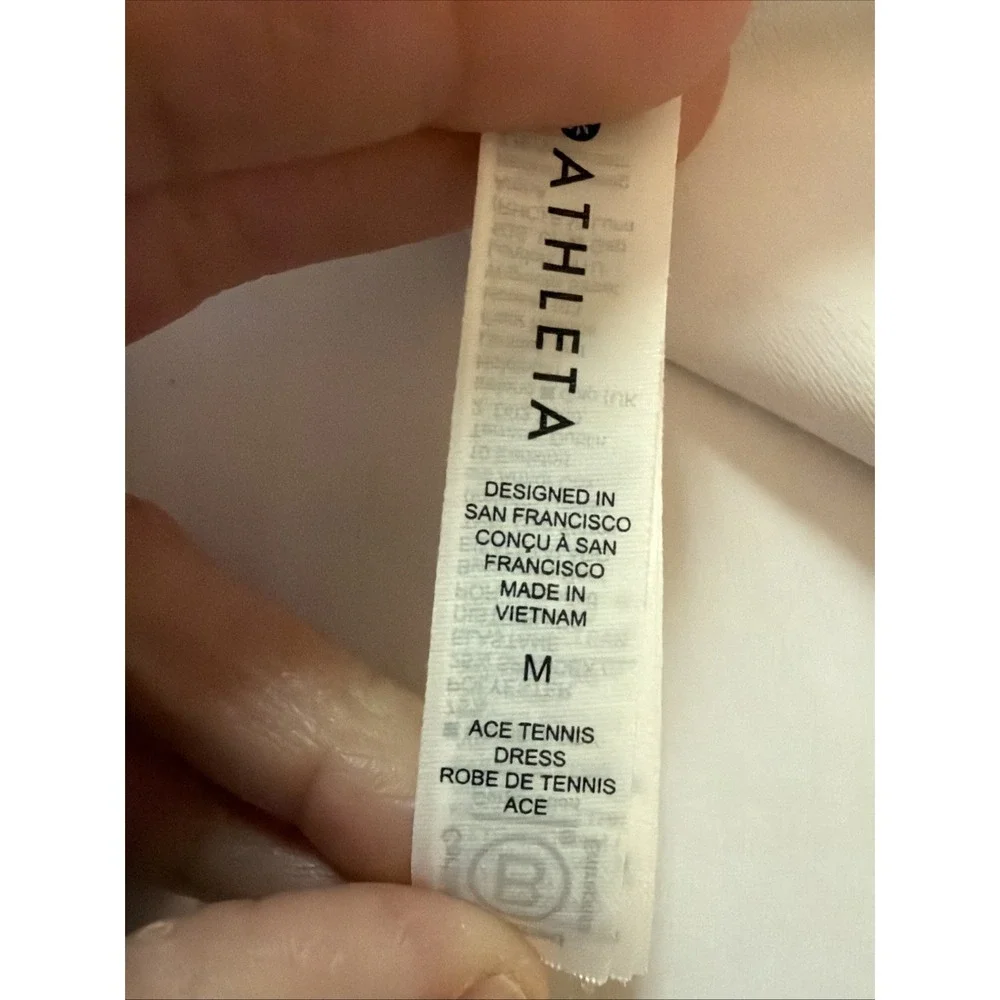 Athleta White Ace Tennis Dress Sz Med Performance Athletic Golf Pickleball - Picture 3 of 8